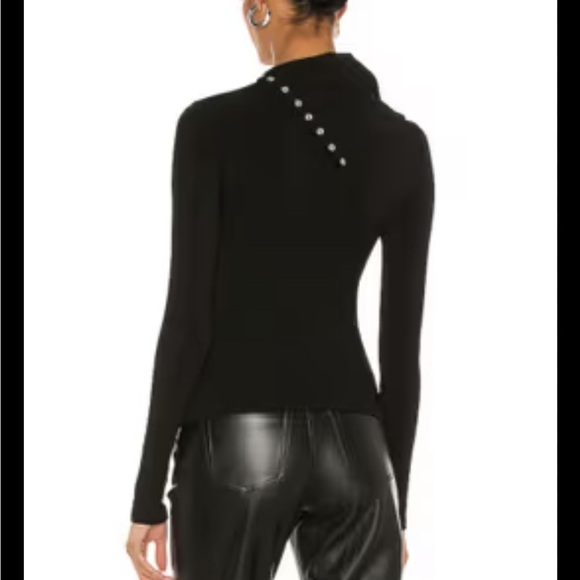 REVOLVE NBD Harbor Turtleneck Black Fleece Snap Button Placket XS NEW - Picture 2 of 14